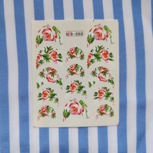 Floral French Tip Waterslide Nail Decals